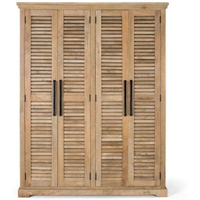 Giner et Colomer Armoire en Bois de Manguier Marron - 4 Portes - 190x50x150 Giner et Colomer Armoire en Bois de Manguier Marron - 4 Portes - 190x50x150