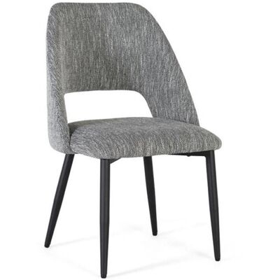 Giner Y Colomer Chaises en Tissu et Métal Gris - Lot de 4 - Publicité Giner Y Colomer Chaises en Tissu et Métal Gris - Lot de 4 - Publicité