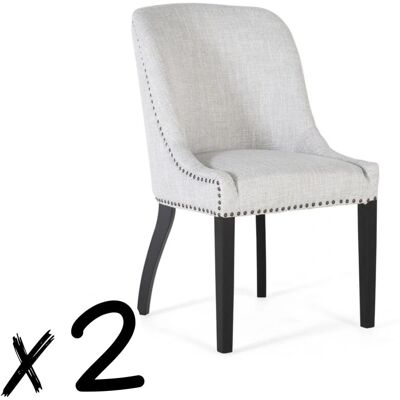 Giner Y Colomer Ensemble de 4 Chaises en Tissu Gris - Chaises de Salle à Manger - Publicité Giner Y Colomer Ensemble de 4 Chaises en Tissu Gris - Chaises de Salle à Manger - Publicité