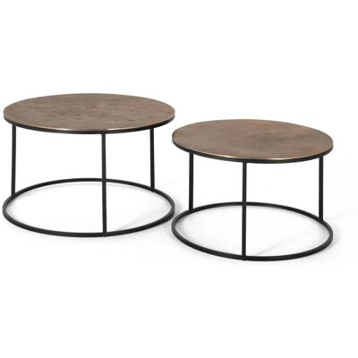 Giner y Colomer Zestaw 2 Metalowych Stoliki Kawowych - Stolik Kawiarniany Giner y Colomer Zestaw 2 Metalowych Stoliki Kawowych - Stolik Kawiarniany