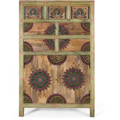 Giner Y Colomer Mango Drewno Credenza - 7 Szuflad & 2 Drzwi - 122x80x41cm Giner Y Colomer Mango Drewno Credenza - 7 Szuflad & 2 Drzwi - 122x80x41cm