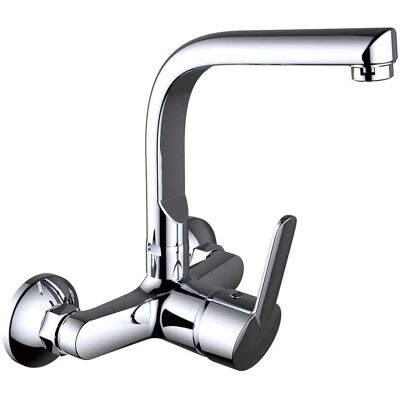 Clever - Grifo de cocina de pared - Latón cromado - 28x18x10.5cm Clever - Grifo de cocina de pared - Latón cromado - 28x18x10.5cm