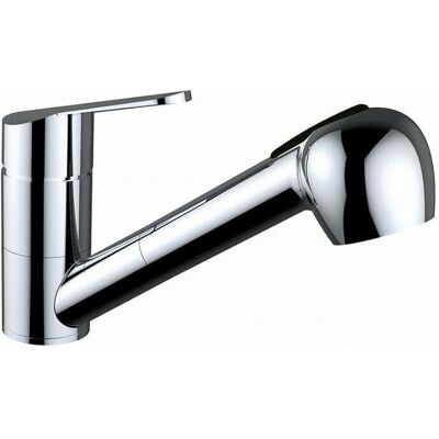 Robinet mitigeur Clever en laiton avec bec horizontal extractible 2 fonctions - Publicité Robinet mitigeur Clever en laiton avec bec horizontal extractible 2 fonctions - Publicité