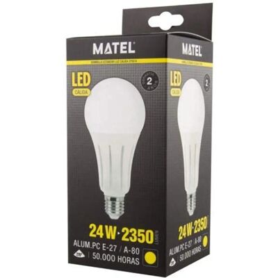 Matel Lampadina LED E27 24W - Luce calda - Lampadina standard Matel Lampadina LED E27 24W - Luce calda - Lampadina standard