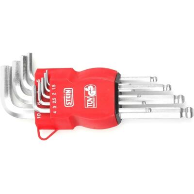 Ensemble de 9 clés Allen longues Stein à tête sphérique - Outils - Publicité Ensemble de 9 clés Allen longues Stein à tête sphérique - Outils - Publicité