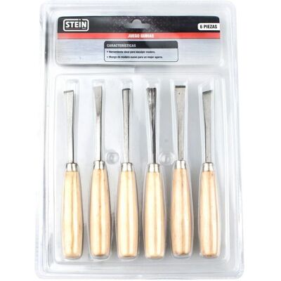Set de Tallado en Madera Stein - Hojas de 170mm, 6 Piezas Set de Tallado en Madera Stein - Hojas de 170mm, 6 Piezas