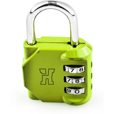 HANDLOCK - 3-digit 30mm - Vert - Aluminium - Cadenas - Publicité HANDLOCK - 3-digit 30mm - Vert - Aluminium - Cadenas - Publicité