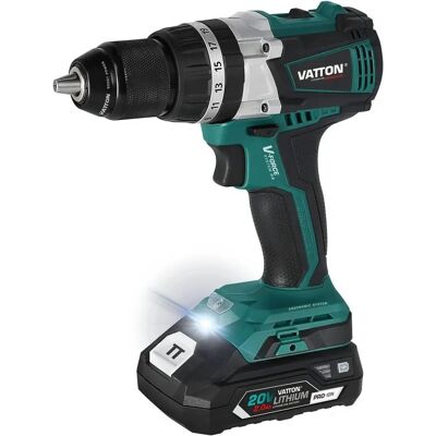 Vatton - Trapano senza fili 20V Brushless, batteria 2.0 Ah - Potenza e versatilità Vatton - Trapano senza fili 20V Brushless, batteria 2.0 Ah - Potenza e versatilità