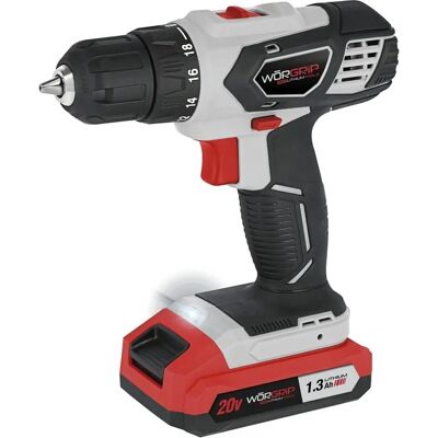 Taladro atornillador Worgrip 20V - 18+1 posiciones - Luz LED Taladro atornillador Worgrip 20V - 18+1 posiciones - Luz LED