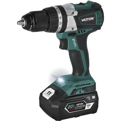 Vatton - Taladro Percutor sin escobillas 20V - 21 ajustes - Incluye cargador Vatton - Taladro Percutor sin escobillas 20V - 21 ajustes - Incluye cargador
