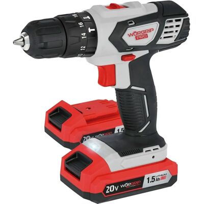 Taladro percutor Worgrip - 20V, 2 baterías, 32 Nm - Herramienta eléctrica Taladro percutor Worgrip - 20V, 2 baterías, 32 Nm - Herramienta eléctrica