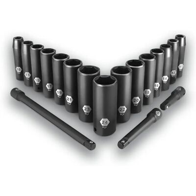 Juego de 18 llaves de vaso impacto cromo vanadio Stein Juego de 18 llaves de vaso impacto cromo vanadio Stein