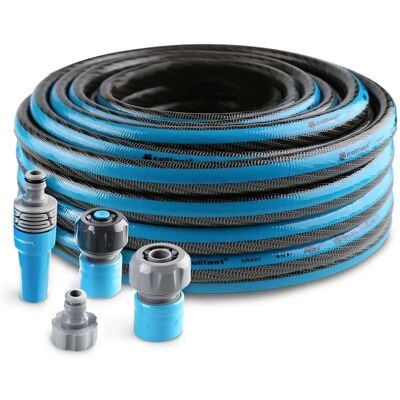 Alfa Dyser - Kit Tuyau de Jardin 25M Anti-Torsion Bleu Transparent - Publicité Alfa Dyser - Kit Tuyau de Jardin 25M Anti-Torsion Bleu Transparent - Publicité