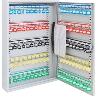 Arregui PL100 Gabinete de llaves - Ganchos ajustables, tiras de numeración, portadocumentos Arregui PL100 Gabinete de llaves - Ganchos ajustables, tiras de numeración, portadocumentos