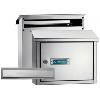 Arregui V-4087 Caixa de correio em aço inoxidável - Montada na parede, capacidade DIN A4 Arregui V-4087 Caixa de correio em aço inoxidável - Montada na parede, capacidade DIN A4