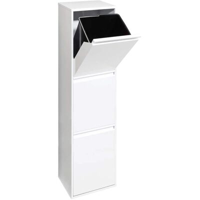 ARREGUI Basic CR301-B Cubo de basura - 3 compartimentos, acero, blanco ARREGUI Basic CR301-B Cubo de basura - 3 compartimentos, acero, blanco
