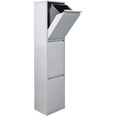 ARREGUI Basic CR302-B Soptunna - 3 avtagbara plastbehållare - Stål - Ljusgrå ARREGUI Basic CR302-B Soptunna - 3 avtagbara plastbehållare - Stål - Ljusgrå