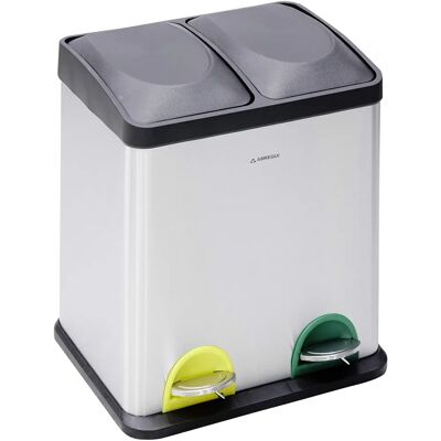Arregui Cubo de Basura y Reciclaje Inoxidable con Pedal - 30L - Gris Arregui Cubo de Basura y Reciclaje Inoxidable con Pedal - 30L - Gris