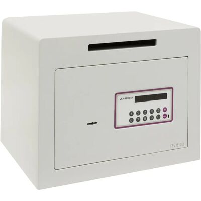 Arregui Caja fuerte electrónica blanca de acero con llave y código - 27L Arregui Caja fuerte electrónica blanca de acero con llave y código - 27L
