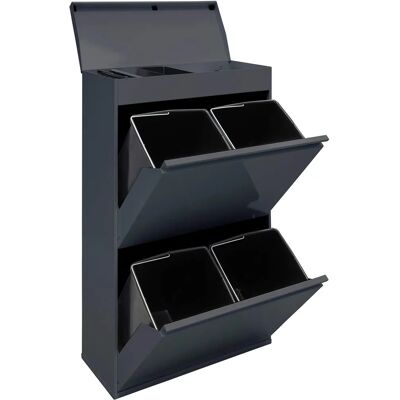 Arregui Cubo de basura y reciclaje de acero 4 cubos - Uso interior Arregui Cubo de basura y reciclaje de acero 4 cubos - Uso interior