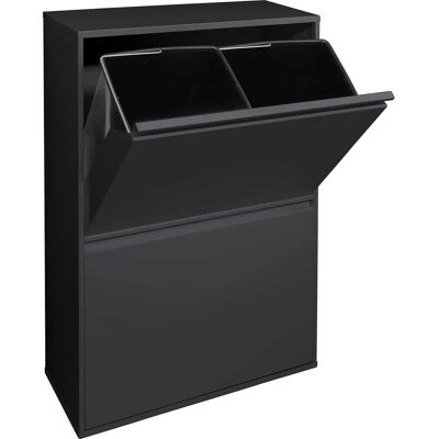 ARREGUI Basic CR606-B Cubo de basura - 4 compartimentos - Acero - Negro ARREGUI Basic CR606-B Cubo de basura - 4 compartimentos - Acero - Negro