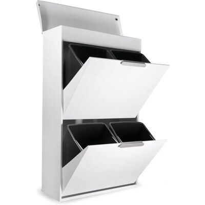 ARREGUI Bac de recyclage acier 4 compartiments - Usage intérieur - Publicité ARREGUI Bac de recyclage acier 4 compartiments - Usage intérieur - Publicité