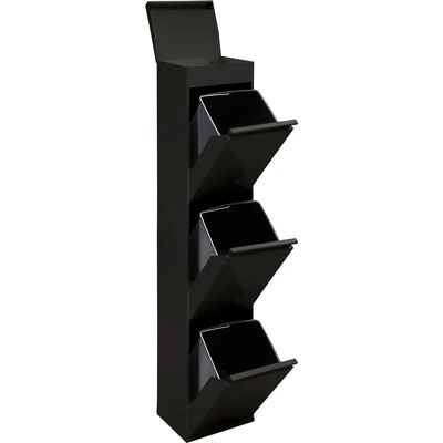 ARREGUI Cubo de reciclaje de acero de 3 compartimentos - Uso interior ARREGUI Cubo de reciclaje de acero de 3 compartimentos - Uso interior