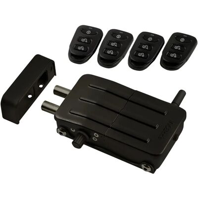 ARREGUI - Fechadura de segurança invisível para porta com 4 controles remotos ARREGUI - Fechadura de segurança invisível para porta com 4 controles remotos