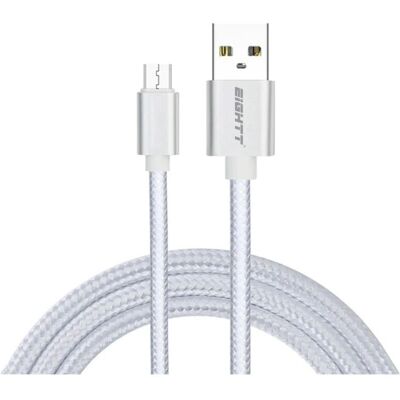 Câble USB Eightt ECM-1S 1m USB 2.0 Micro-USB B Argent - Publicité Câble USB Eightt ECM-1S 1m USB 2.0 Micro-USB B Argent - Publicité
