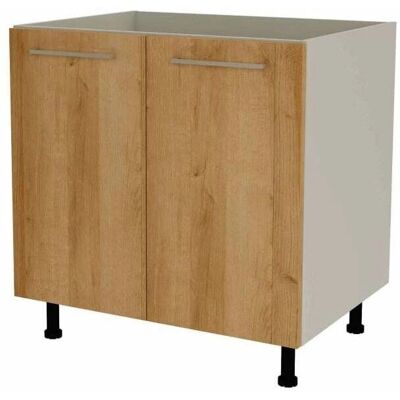 Gabinete de Cocina Bajo MD BLOCK para Fregadero - Gris Crema y Roble Vega Gabinete de Cocina Bajo MD BLOCK para Fregadero - Gris Crema y Roble Vega