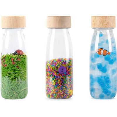 Ensemble de Bouteilles Sensorielle Petit Boum Éco - Jouets pour Bébé - Publicité Ensemble de Bouteilles Sensorielle Petit Boum Éco - Jouets pour Bébé - Publicité