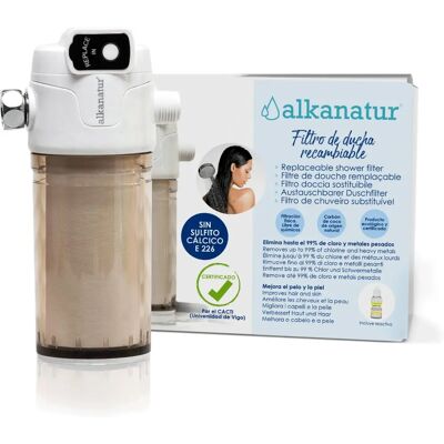 Filtro de Ducha Alkanatur Blanco Reemplazable - 50,000L Filtro de Ducha Alkanatur Blanco Reemplazable - 50,000L