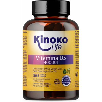 Kinoko Life Vitamina D3 4000UI - 3 Variantes Cápsulas Kinoko Life Vitamina D3 4000UI - 3 Variantes Cápsulas