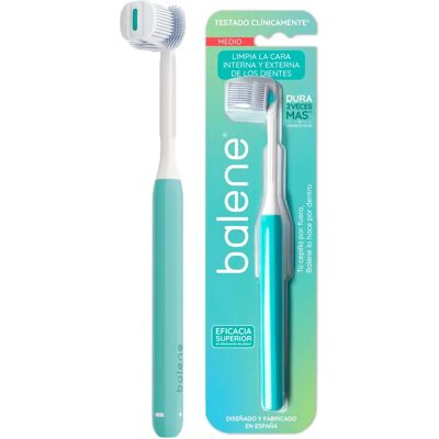 Cepillo de Dientes Balene Aguamarina Medio - Doble Cara, Limpieza Efectiva Cepillo de Dientes Balene Aguamarina Medio - Doble Cara, Limpieza Efectiva