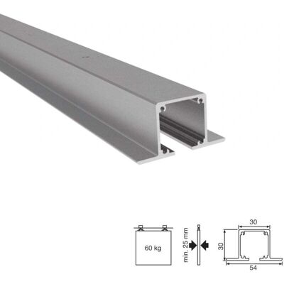 Klein - Guía para puertas correderas - Aluminio - 2m - Hasta 60kg Klein - Guía para puertas correderas - Aluminio - 2m - Hasta 60kg