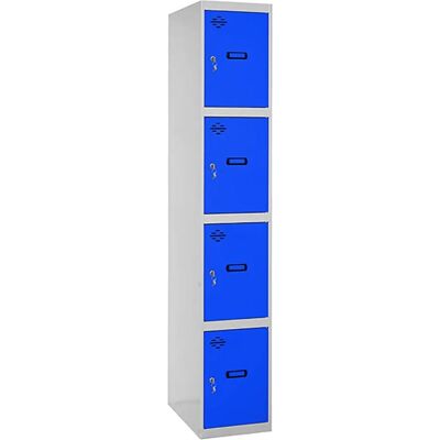 Casier Métallique SimonRack - 4 Portes - Gris/Bleu - Stockage Sécurisé - Publicité Casier Métallique SimonRack - 4 Portes - Gris/Bleu - Stockage Sécurisé - Publicité