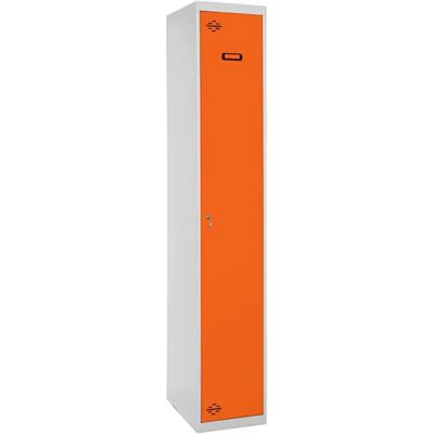SimonRack Casier métallique à 1 porte - Gris/Orange - Armoire - Publicité SimonRack Casier métallique à 1 porte - Gris/Orange - Armoire - Publicité