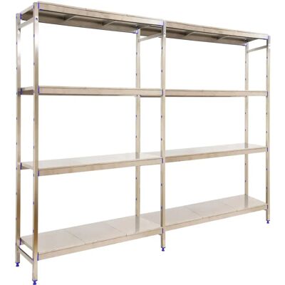 Étagère en acier inoxydable SimonRack - 4 niveaux - 1600x3290x400 mm - Publicité Étagère en acier inoxydable SimonRack - 4 niveaux - 1600x3290x400 mm - Publicité