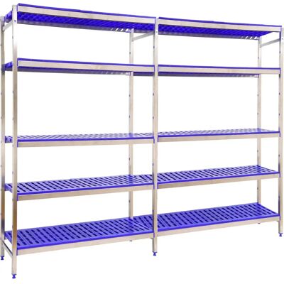 Scaffale in Acciaio Inox SimonRack - 5 Ripiani - 180kg Capacità Scaffale in Acciaio Inox SimonRack - 5 Ripiani - 180kg Capacità