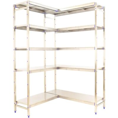 Ripiano angolare in acciaio inossidabile SimonRack - 5 ripiani - 1600x860x500 mm Ripiano angolare in acciaio inossidabile SimonRack - 5 ripiani - 1600x860x500 mm