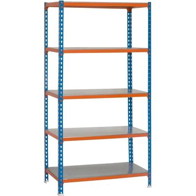 Étagère en acier robuste SimonRack - 5 niveaux, 200kg - Bleu - Publicité Étagère en acier robuste SimonRack - 5 niveaux, 200kg - Bleu - Publicité