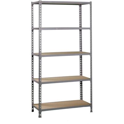 Étagère Métallique SimonRack - 2000x1200x300mm - 5 Étagères en Bois - Gris/Bois - Publicité Étagère Métallique SimonRack - 2000x1200x300mm - 5 Étagères en Bois - Gris/Bois - Publicité