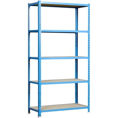 Simonrack - Maderclick Megaplus 5/400 Bleu/Bois - Étagère - Publicité Simonrack - Maderclick Megaplus 5/400 Bleu/Bois - Étagère - Publicité