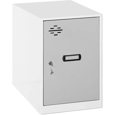 Armoire métallique mini Simonrack Blanc/Gris - Casier - Publicité Armoire métallique mini Simonrack Blanc/Gris - Casier - Publicité
