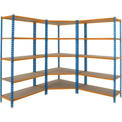 Simon Rack Eckenregal Pack - Metall & Holz, Blau/Orange Simon Rack Eckenregal Pack - Metall & Holz, Blau/Orange