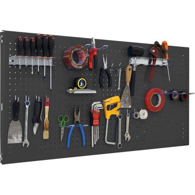 Panneau d'organisation d'outils mural SimonRack - 1200x600 - Anthracite - Publicité Panneau d'organisation d'outils mural SimonRack - 1200x600 - Anthracite - Publicité