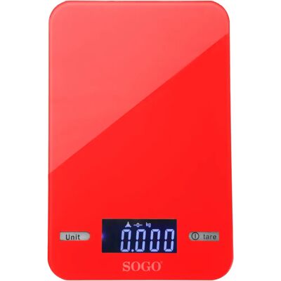 SOGO BAC-SS-3960R - Vermelho - Balança de cozinha SOGO BAC-SS-3960R - Vermelho - Balança de cozinha