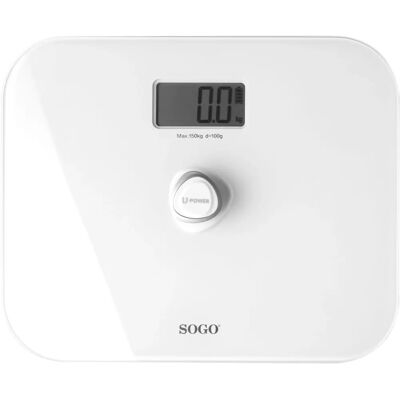 Sogo Balance de salle de bain digital - sans batterie - 180 kg Sogo Balance de salle de bain digital - sans batterie - 180 kg