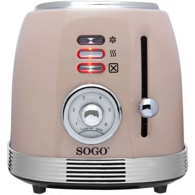 Sogo Grille-Pain Rétro 2 Fentes-850W - Beige - Publicité Sogo Grille-Pain Rétro 2 Fentes-850W - Beige - Publicité