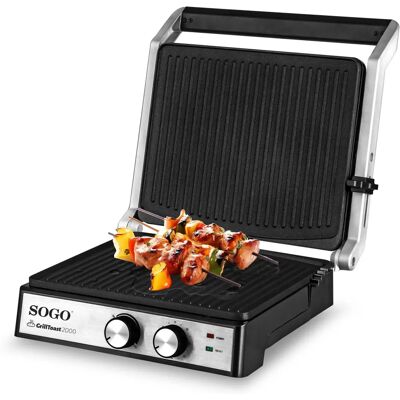 Sogo SAN-SS-7132 Sandwich Maker - 2000 W, Negro, Acero inoxidable Sogo SAN-SS-7132 Sandwich Maker - 2000 W, Negro, Acero inoxidable